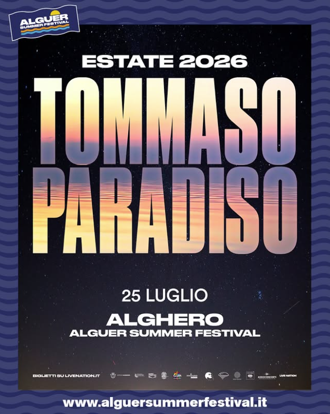 Featured image for “Tommaso Paradiso annuncia il tour che lo porterà sui palchi della prossima estate e tra le date ufficiali c’è quella ad Alghero il 25 luglio!”
